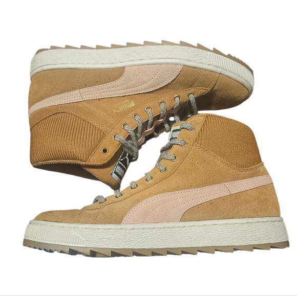 Puma Womens Suede Camel Winterized Rugged Mid Casual Chunky Sneakers Sz 7.5 - Picture 5 of 9